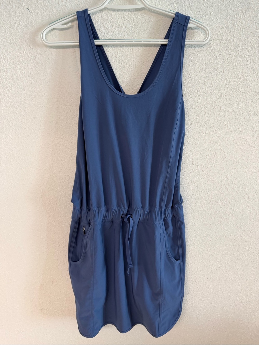 Patagonia Blue Sleeveless Midi Dress with Drawstring Waist